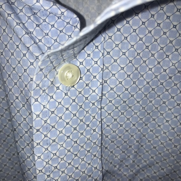 Men's J. Ferrar Blue & White Printed Button Down Shirt - Picture 3 of 12